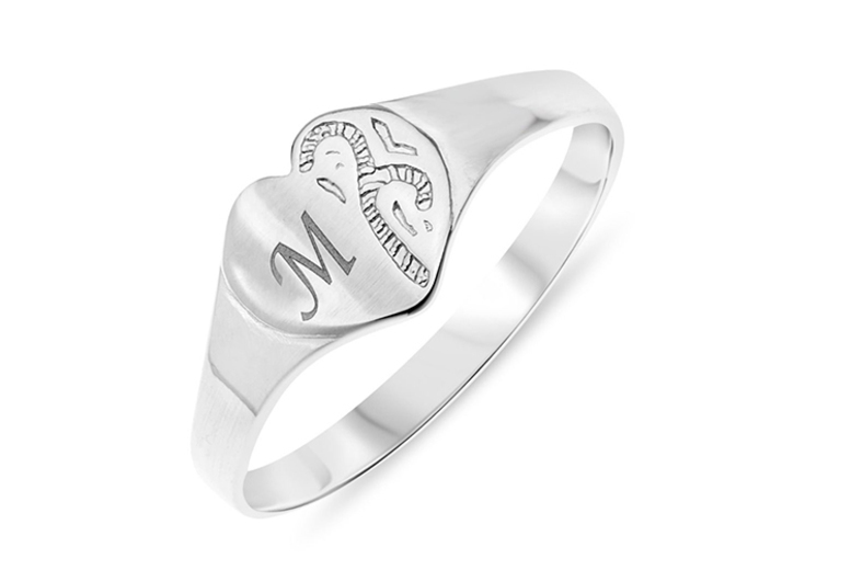 €14 instead of €46.51 (from Optima Jewellery) for a sterling silver heart-shaped signet ring - save 70%