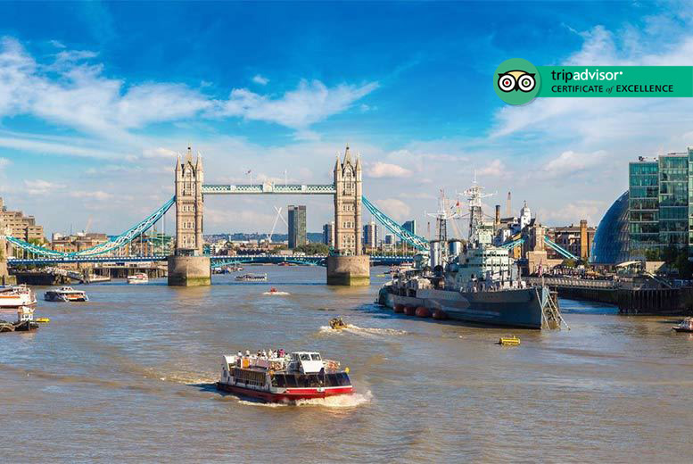 £45 instead of £64 for a Thames cruise for two people including a two-course lunch and a glass of Prosecco with City Cruises - save 30%