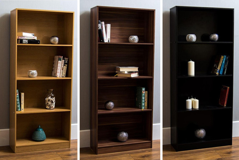 From €35.99 instead of €85.08 (from Home Discount) for a modern wooden bookcase – choose between four colours and save up to 58%
