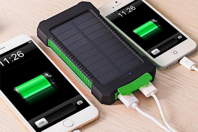 €8.99 instead of €56.97 (from Impress Gadgets) for a dual USB solar power bank with flashlight - choose from three colours and save 84%
