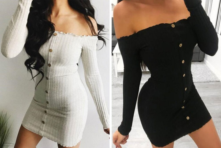 €7.99 instead of €33.26 (from MB Logic) for a women’s knitted off-shoulder dress –save 76%