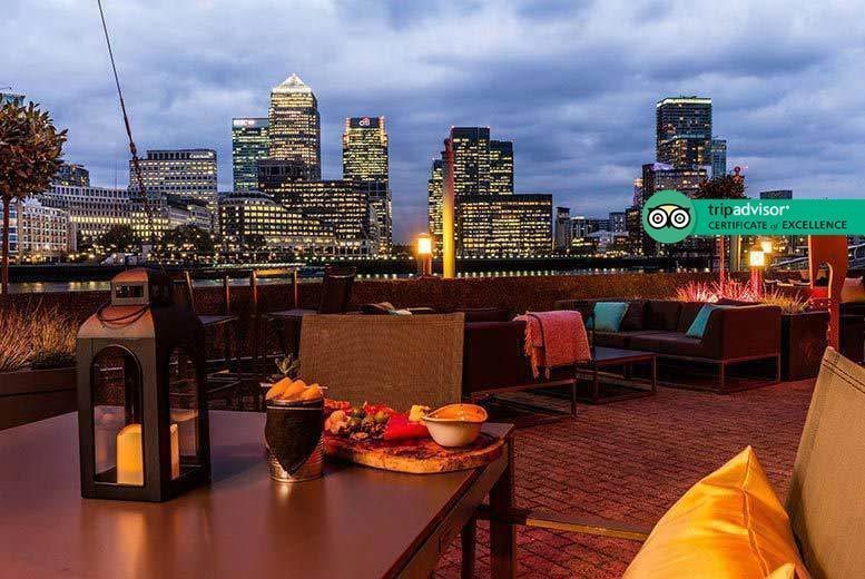 £49 instead of £118 for a three-course meal and a bottle of wine for two at Doubletree by Hilton, Docklands - save 58%