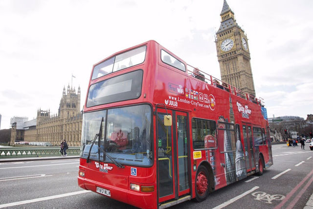 open top red bus tour london