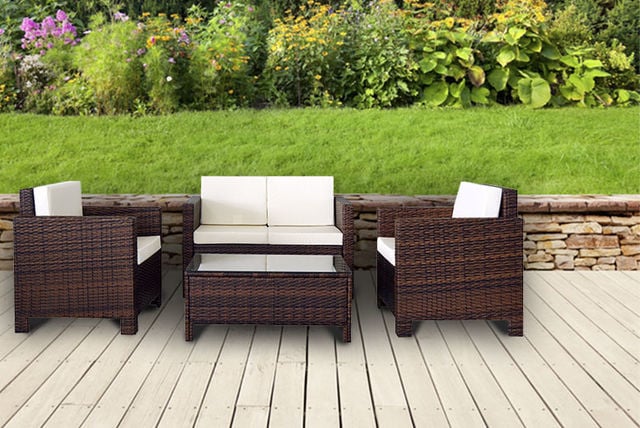 229 instead of 699 for a four piece rattan garden furniture set choose from four colours and save 64 - Garden Furniture Colours 229 instead of 699 for a four piece rattan garden furniture set choose from four colours and save 64 - Garden Furniture Colours