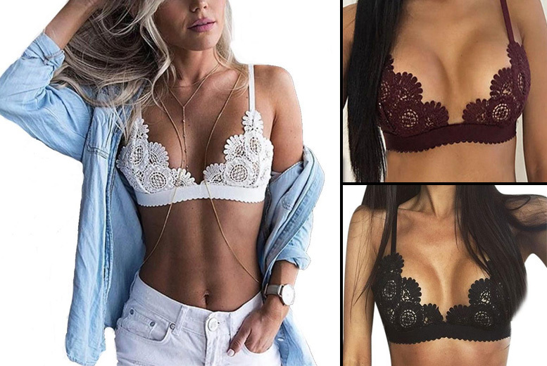 €7.99 instead of €22.95 (from Boni Caro) for a scalloped lace bralette - choose from three colours and save 65%