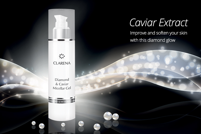 €18.99 instead of €44.69 (from Get Gorgeous) for a diamond and caviar micellar gel cleanser – save 58%