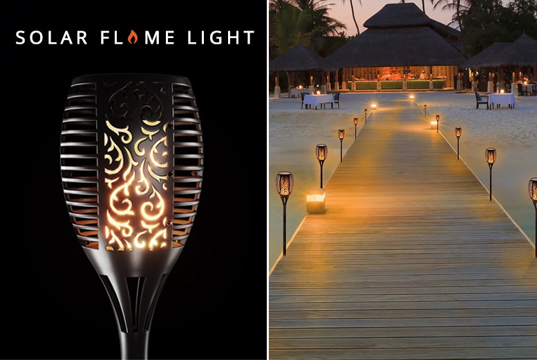€22.99 instead of €52.80 (from Buy Something) for a solar-powered flickering flame torch light - save 56%