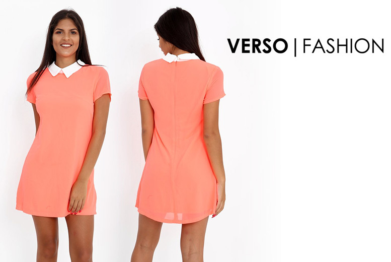 €8.99 instead of €28.74 (from Verso Fashion) for a coral cap sleeve skater dress - save 72%