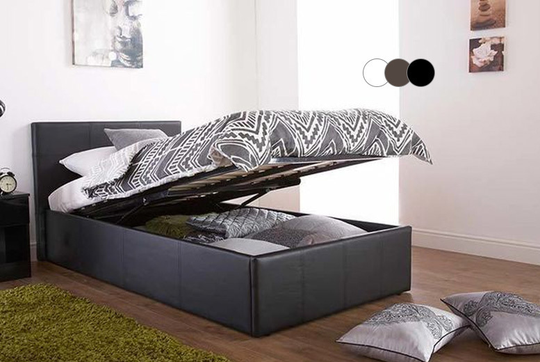 From €199 (from FTA Furnishing) for a faux leather ottoman storage bed, from €299 to include a mattress - choose from four sizes and three colours and save up to 42%