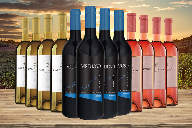 £39 instead of £121.01 (from Q Regalo) for a case of 12 mixed white, red and rose wines - save 70%