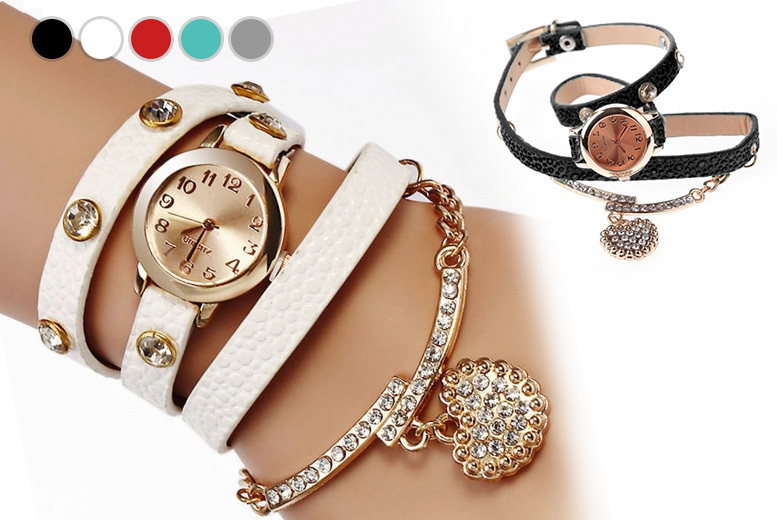 €6.99 instead of €33.45 (from YepkO) for an Emma heart wrap watch - choose from five colours and save 79%