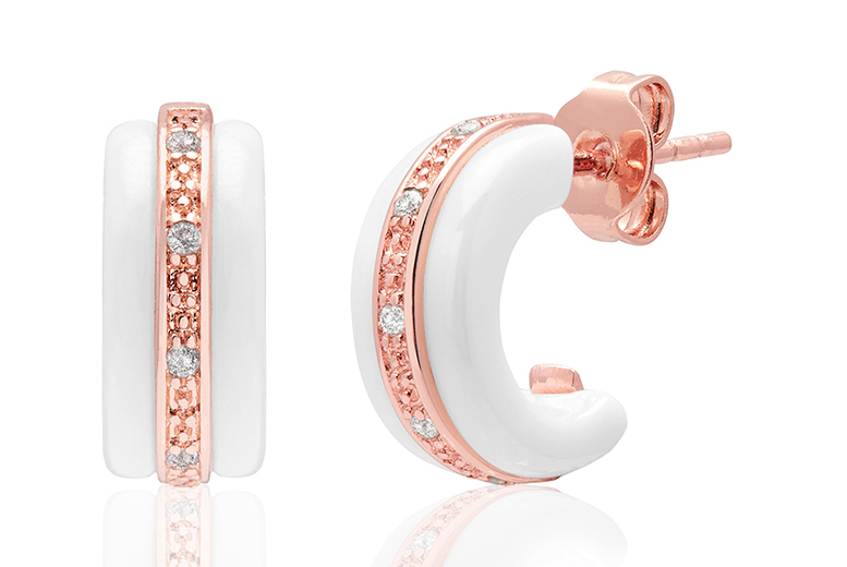 €18.99 (from Lily Spencer London) for a pair of 'Hope' ceramic crushed crystals earrings - choose between black and white!