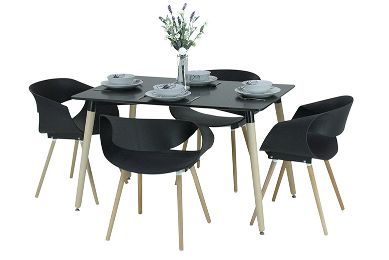 €199 instead of €388.15 (from Home Design International) for a Ribbon dining set with table and four chairs – choose your colour and save 49%