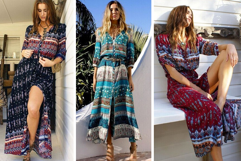 €12 instead of €59.99 (from Blu Fish) for a printed beach dress - choose from three colours and save 80%