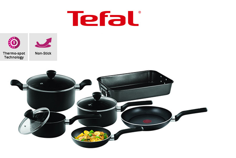 €49.99 instead of €166.83 (from Elite Housewares) for a nine-piece Tefal non-stick pan set - save 76%