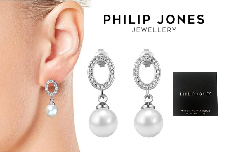 €5.99 instead of €34.21 (from Philip Jones) for a pair of Philip Jones pearl oval drop earrings –save 82%