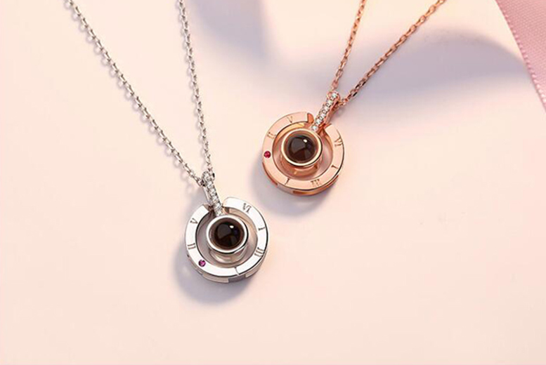 €16 instead of €80.15 (from Taylors Jewellery) for a ‘I Love You’ in 100 languages projection pendant necklace - choose between two colours and save 80%