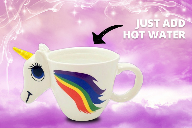 £6.99 instead of £29.99 for a unicorn colour changing mug from Direct2Public Ltd - save 77%