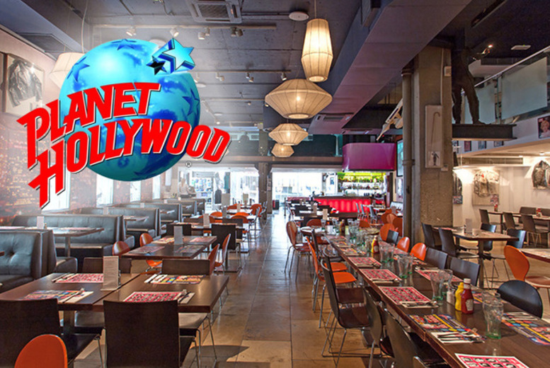 £12.50 for a two-course meal for one person, £25 for two people, or £19 for a three-course meal with a drink for one person, £38 for two people at Planet Hollywood, Piccadilly Circus - save up to 52%